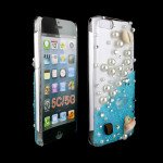 Wholesale iPhone 5C 3D Clear Crystal Pearl Diamond Case (Blue)